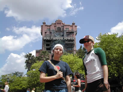 standing in front of the tower of terror